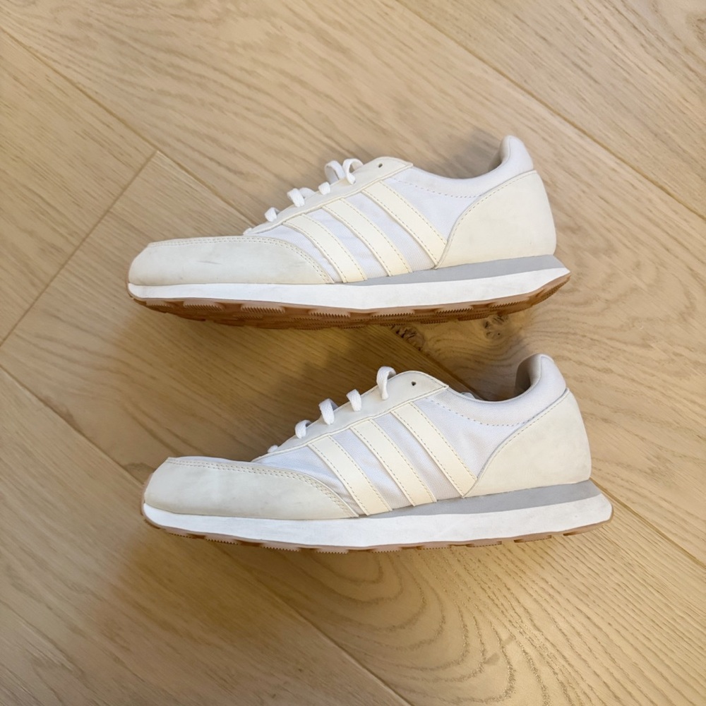 Adidas vegan leather and canvas sneakers